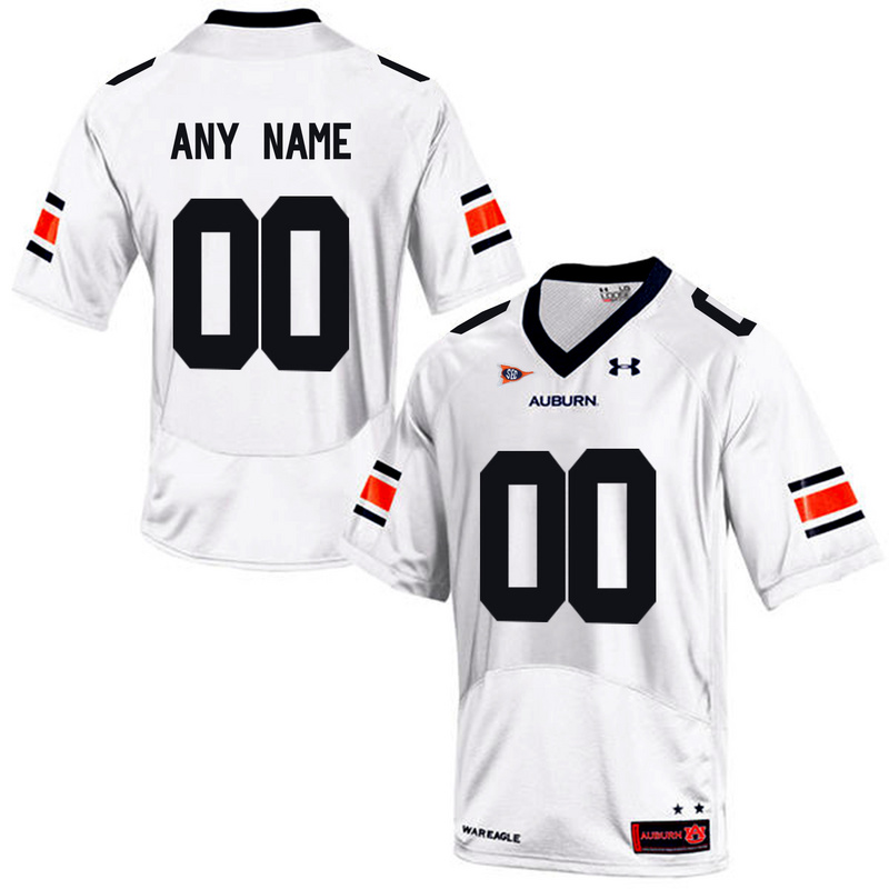 Men Under Armour Customized Auburn Tigers College Football Jersey  White->customized ncaa jersey->Custom Jersey